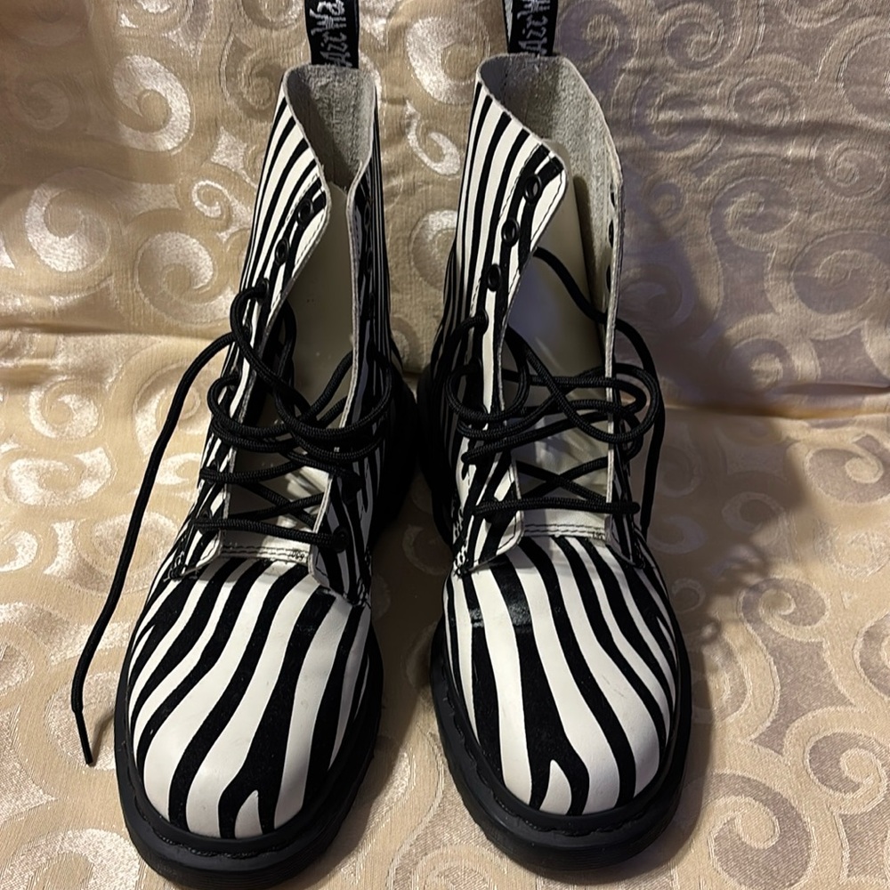 Dr. Martens zebra print boots size 7